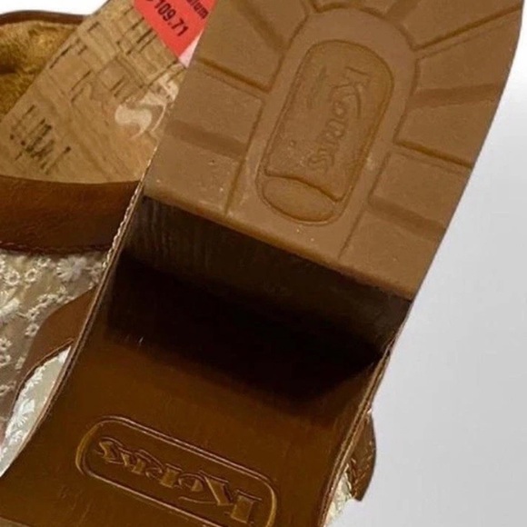 Embroidered Floral Boho Cream & Brown Platform Clog - Picture 7 of 8